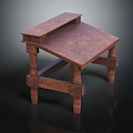 Rustic Wooden Small Table With Rectangular Surface And Sturdy Wood Legs