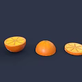 Fresh Whole and Sliced Oranges Arranged with Half Sections on Dark Background