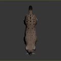 3D Lynx Model with Pink Fur and Spots Standing on Dark Background Open Mouth