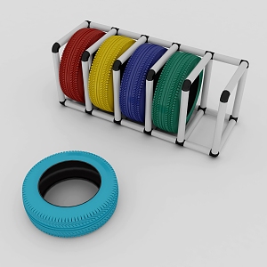 Modern tire rolling ring toy 3d model