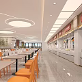Bright Modern Spacious Restaurant With Clean Comfortable Dining Areas And Food Ordering Counters