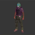 Bald Man Wearing Sunglasses Tactical Vest Khaki Shirt And Dark Pants Standing In Gray Sneakers