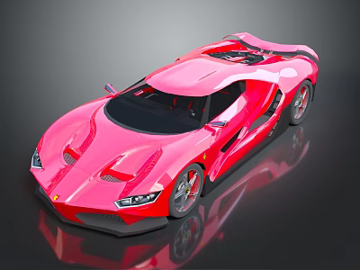 Futuristic Pink Supercar With Sleek Aerodynamic Design And Modern Sporty Exterior Features 3d model