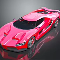 Futuristic Pink Supercar With Sleek Aerodynamic Design And Modern Sporty Exterior Features