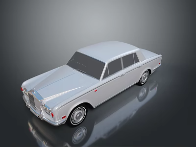 Elegant Silver Classic Car With Smooth Body And Reflective Surface 3d model