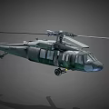 3D Rendered Military Helicopter Hovering With Rotor And Landing Gear