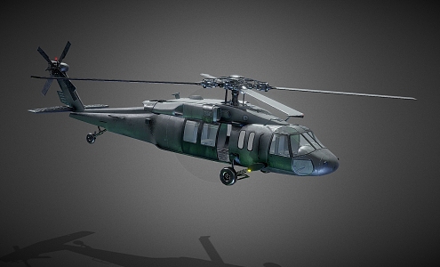 American UH60 utility helicopter Black Hawk helicopter American aircraft 3d model