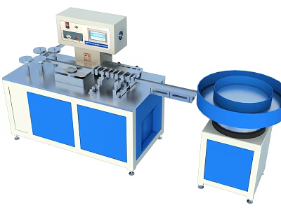 Industrial Equipment With Automated Control Panel Conveyor Belt And Blue Components 3d model