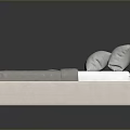 Modern Upholstered Bed with Vertical Tufted Headboard Light Gray Sheet and Pillows
