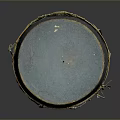 Traditional Handmade Drum With Blue Drumhead And Yellow Rope Bindings