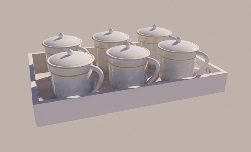 Modern Tea Cup White Ceramic Tea Cup 3d model