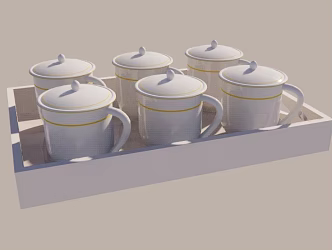 Modern Tea Cup White Ceramic Tea Cup 3d model
