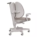 Ergonomic Gray Office Desk And Chair Combination With Adjustable Armrests And Casters