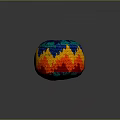 Colorful Handwoven Round Pouf Furniture With Vibrant Red Yellow Blue Green Hues