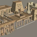 Detailed Ancient Egyptian Architectural Complex With Temples Pyramids And Obelisks