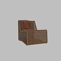 Wicker Outdoor Sofa With Brown Blanket And Side Table For Patio Use