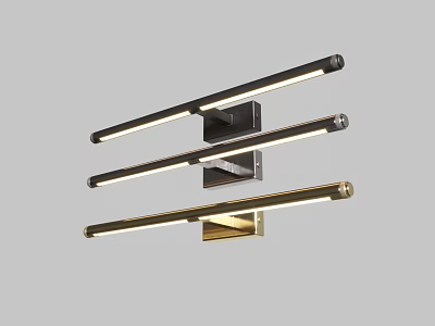 Modern LED Wall Lamps With Long Strip Design And Different Metal Finishes 3d model