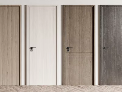 Stylish Hinged Doors With Diverse Wood Grain Patterns And Design Options 3d model