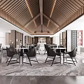 New Chinese Reception Area Sales Office 3d model