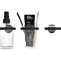 Modern Transparent Bathroom Accessories Set With Soap Dispenser Toothbrush Holder And Soap Dish