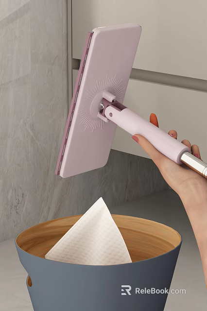 Pink Handheld Cleaning Tool For Wall Washing In Daily Household Use 3d model 