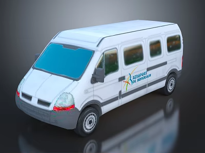 White Van With Luxurious Journey Text And Colorful Logo Design 3d model