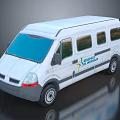 White Van With Luxurious Journey Text And Colorful Logo Design