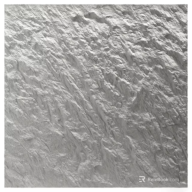 Grayish White Textured Wall Decor With Rough Mountain Like Uneven Surface 3d model 