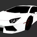 White Sports Car With Sleek Design Black Wheels Red Accent Stripes And Sharp Headlights