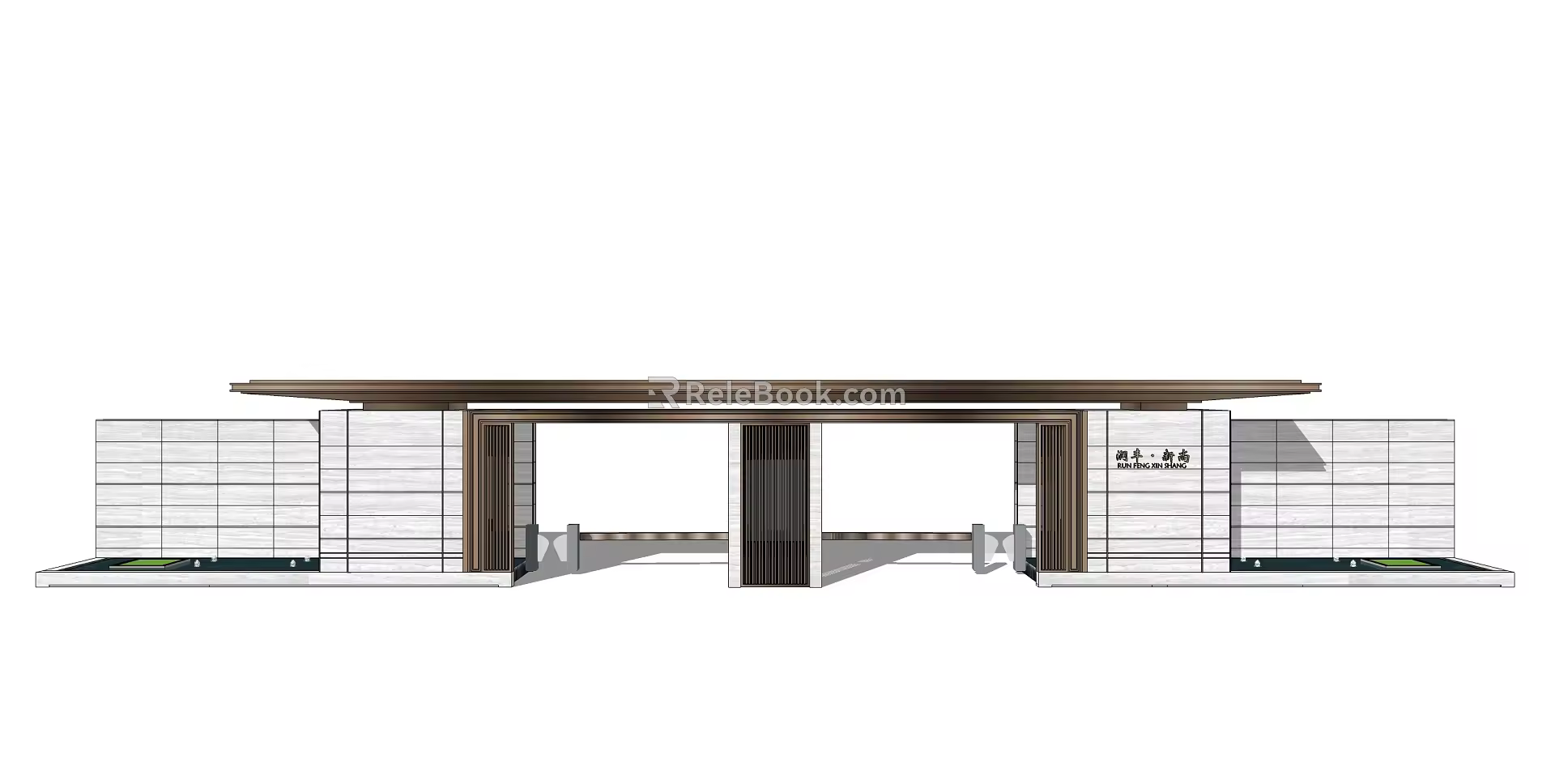new chinese style gate 3d model