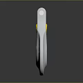 White Hook with Yellow Lever and Reflective Surface on Dark Background 3d model