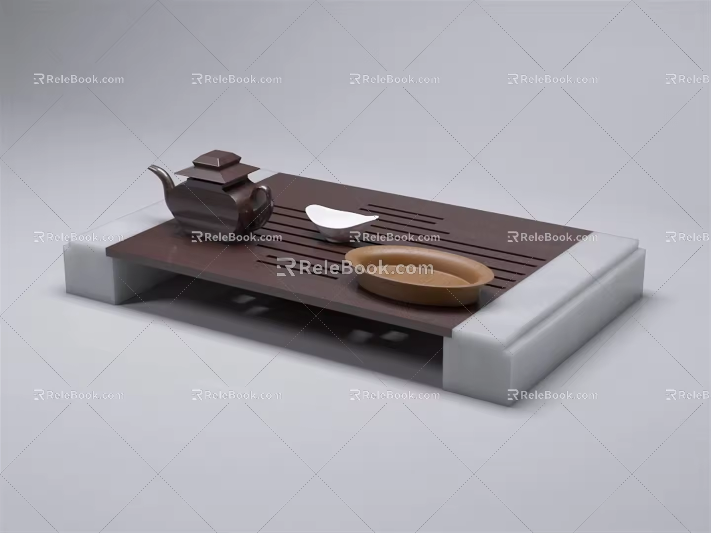 A set of new Chinese tea set 3d model