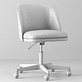 Beige Linen Upholstered Office Chair with Modern Design Adjustable Height and Swivel Base