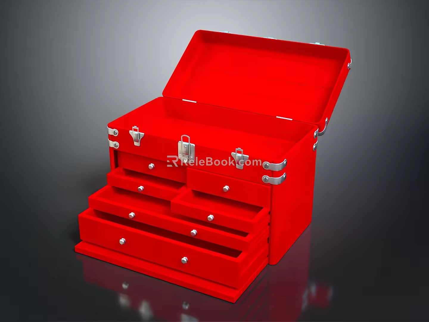 Tool Box Iron Box Multi-layer Tool Box Iron Box Iron Trunk Box Luggage Leather Box 3d model