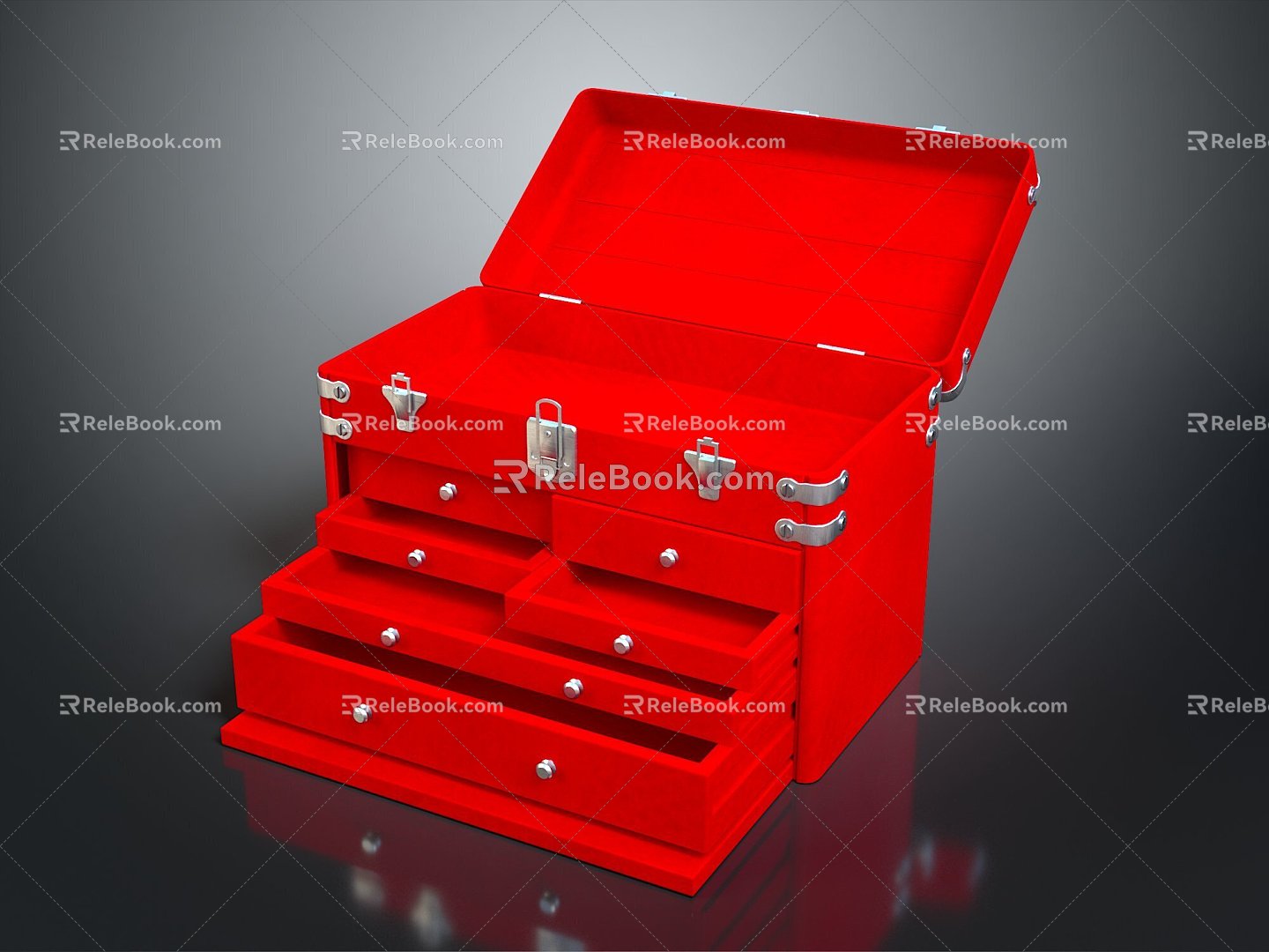 Tool Box Iron Box Multi-layer Tool Box Iron Box Iron Trunk Box Box Box Luggage Leather Box 3d model