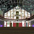 modern basketball hall 3d model