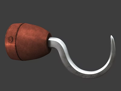 Stylish And Durable Clothes Hanger With Brown Leather Handle And Metal Hook 3d model