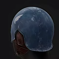 Iconic Captain America Blue Helmet With White A Symbol And Leather Strap