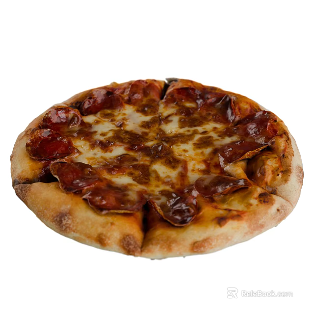 Delicious Pepperoni Pizza With Melted Cheese And Crispy Golden Crust 3d model 