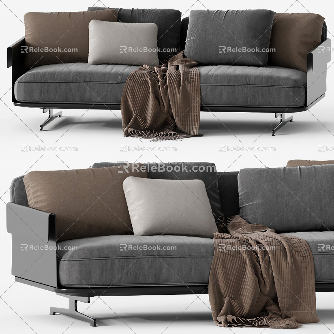 Double sofa pillow pillow 3d model