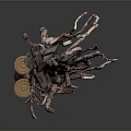 Mechanical Organic Hybrid Scene Component With Wired Metallic And Biological Elements 3d model