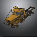 Vintage Yellow Crawler Vehicle With Metal Frame Track Structure And CRANLER 185