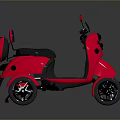 Red Electric Tricycle Motorcycle With Black Seat Rearview Mirrors And Alloy Wheels