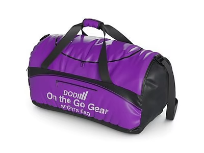 Purple On the Go Gear Podium Sports Duffel Bag with Black Straps for Athletic Use 3d model