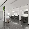 Modern Hair Salon Interior Design With Salon Chairs Mirrors And Polished Floors