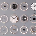 Simple Clock Combination Creative Wall Clock Wall Decorative Wall Clock Nordic Iron Clock Wall Clock 3d model