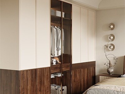 Quiet Style Bedroom Antique Style Wardrobe Black Walnut Wardrobe model