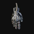 Futuristic Mechanical Arm Game Movie Character Featuring Metallic Texture Joint Details And Connected Wires