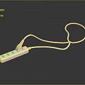 White Computer Power Strip With Multiple Outlets Red Switch And Cable