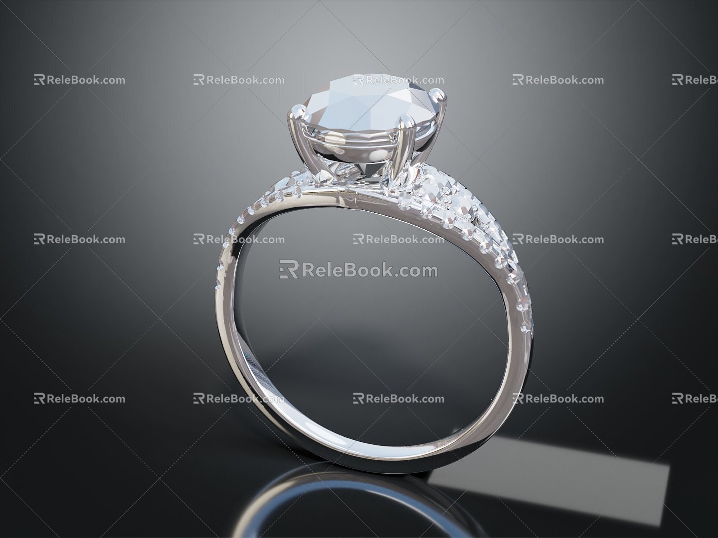 Modern Ring Diamond Ring Gem Ring Women's Ring 3d model